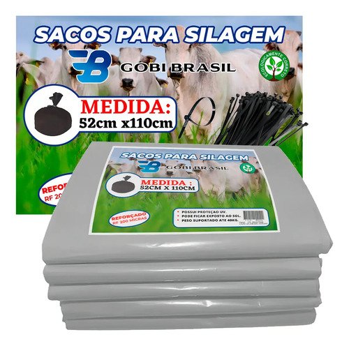 Sacos para silagem silo 500 und 500 abracadeiras fortes
