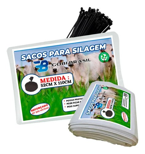 Sacos Para Silagem Silo 500 Und + 500 Abraçadeiras Fortes
