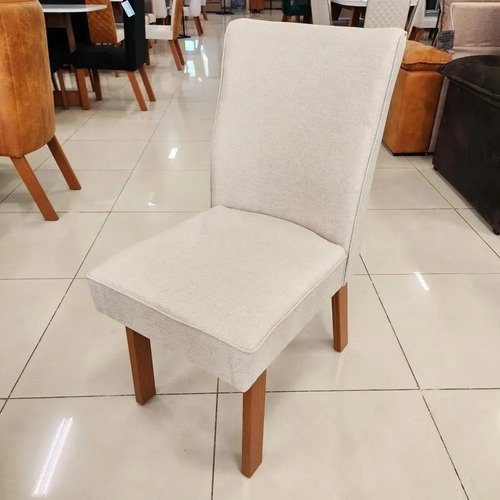 Sala De Jantar 130x90 Mavie Vidro Off 4 Cadeiras Bom Pastor Off-white Naturale Linho Off