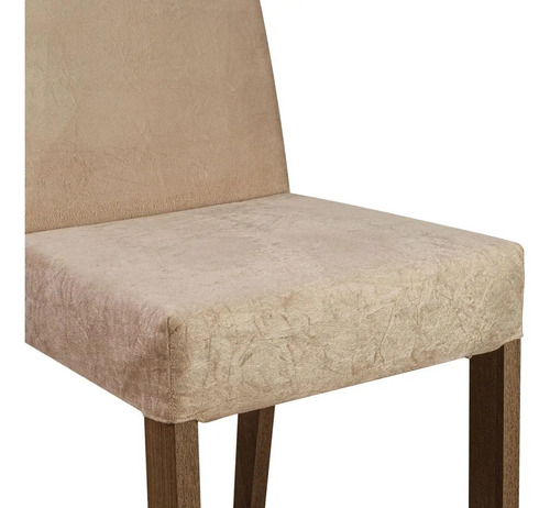Sala Jantar Madesa Evelin Mesa Tampo Vidro Com 4 Cadeiras Cor Rustic/Crema/Imperial Desenho do tecido das cadeiras Liso