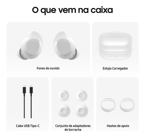 Samsung Galaxy Buds Core, Fone De Ouvido, Sem Fio, Cancelamento De Ruído, Interprete Inteligente Branco