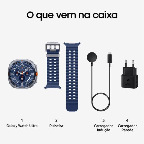 Samsung Galaxy Watch Ultra 2025 Smartwatch 47mm Lte, Galaxy Ai, Titânio Aeroespacial Titânio Azul
