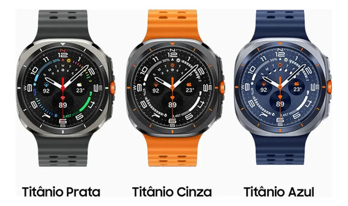 Samsung Galaxy Watch Ultra 2025 Smartwatch 47mm LTE, Galaxy AI, Titânio Aeroespacial - Titânio Cinza - Pulseira Laranja ( SM-L705FZAPZTO )