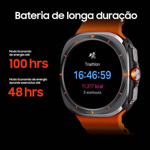 Samsung Galaxy Watch Ultra 2025 Smartwatch 47mm Lte, Galaxy Ai, Titânio Aeroespacial Titânio Azul