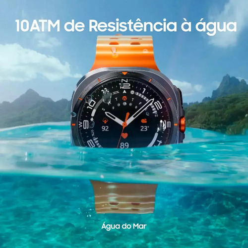 Samsung Galaxy Watch Ultra 2025 Smartwatch 47mm LTE, Galaxy AI, Titânio Aeroespacial - Titânio Cinza - Pulseira Laranja ( SM-L705FZAPZTO )