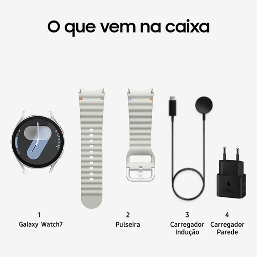 Samsung Galaxy Watch7 Smartwatch 44mm BT Galaxy AI - Prata