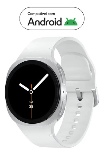 Samsung Galaxy Watch8 Smartwatch 40mm Lte, Galaxy Ai Caixa Prata Pulseira Prata Bisel Prata