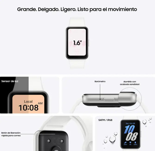 Samsung Smartwatch Galaxy Fit 3 Sport Black Amoled com tela sensível ao toque 1.6