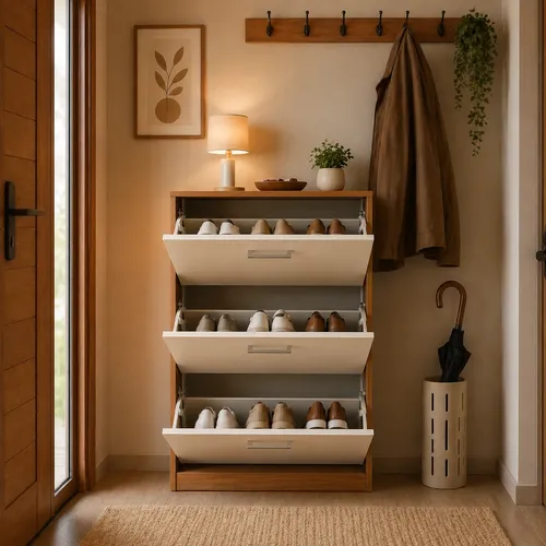 Sapateira Vertical Para Calçados Com 3 Portas Basculantes
