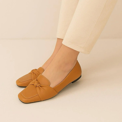 Sapatilha Mocassim Feminino Sapato Bico Quadrado Conforto