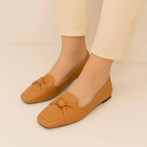 Sapatilha Mocassim Feminino Sapato Bico Quadrado Conforto