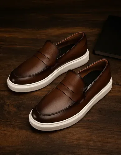 Sapato loafer masculino mocassim couro casual comfort luxo 1