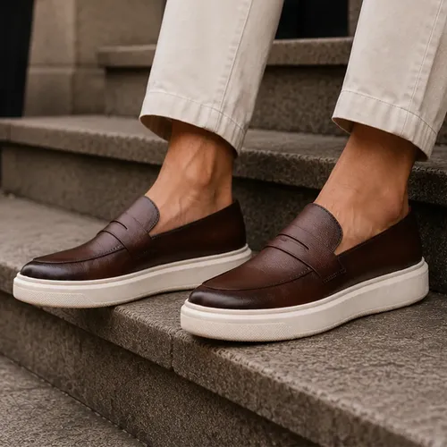 Sapato Loafer Masculino Mocassim Couro Casual Comfort Luxo