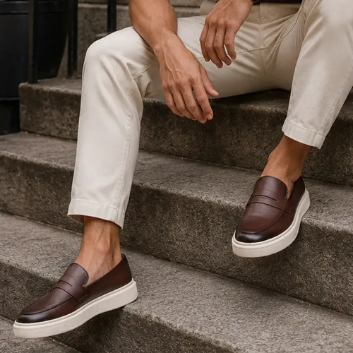 Sapato Loafer Masculino Mocassim Couro Casual Comfort Luxo
