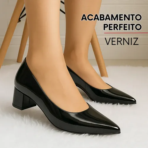 Sapato Scarpin Feminino Salto Baixo Grosso Scapin Confort