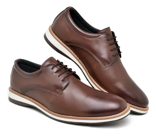 Sapato Social Masculino Casual Oxford Preto Marrom Trabalho