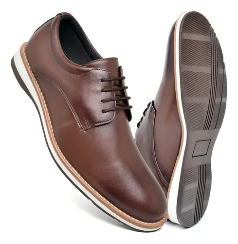 Sapato Social Masculino Casual Oxford Preto Marrom Trabalho