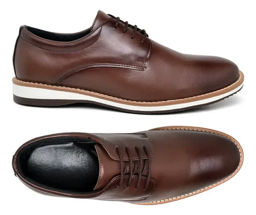 Sapato Social Masculino Casual Oxford Preto Marrom Trabalho