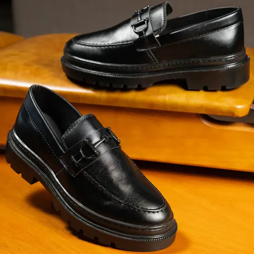 Sapato Social Masculino Mocassim Adulto Tratorado Moderno