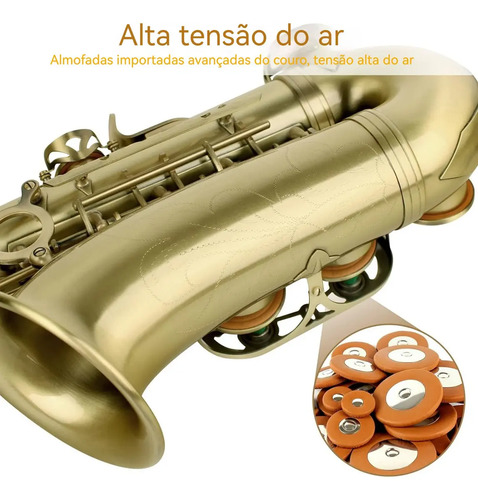 Saxofone saxofone alto em mi bemol Vedo VD-SKS tudel curvo - cor amarelo laqueado