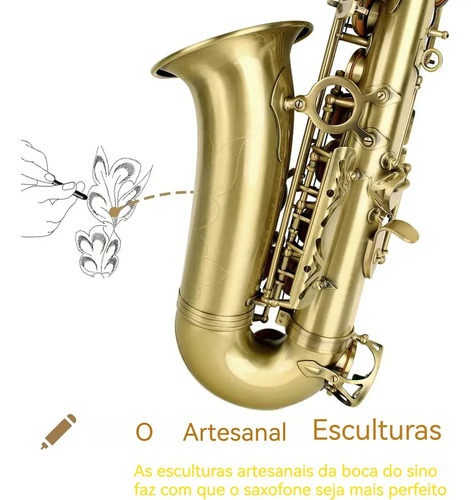 Saxofone saxofone alto em mi bemol Vedo VD-SKS tudel curvo - cor amarelo laqueado
