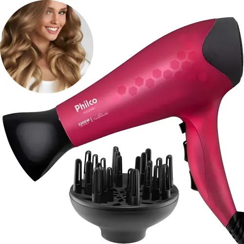 Secador com difusor cachos philco super potente 2200w oferta