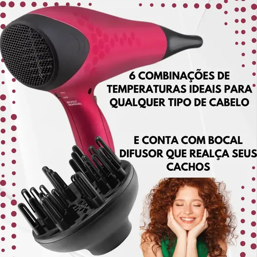 Secador Com Difusor Cachos Philco Super Potênte 2200w Oferta