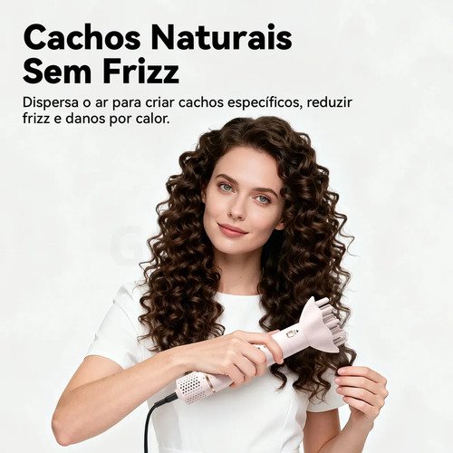 Secador De Cabelo Gd031 Com 5 Em 1 Escova Hot Air Styler