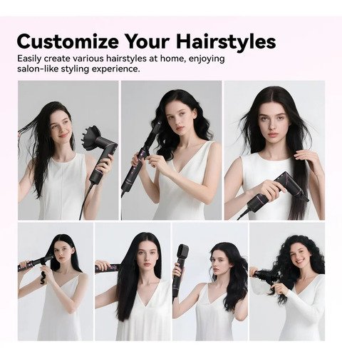 Secador De Cabelo Gokoco Com 7 Em 1 Escova Hot Air Styler Cor Palha