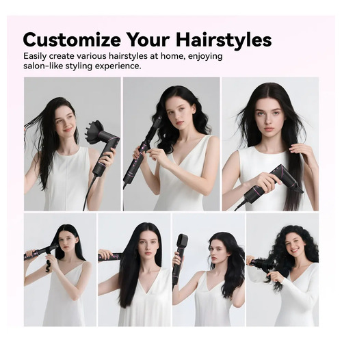 Secador De Cabelo Gokoco Com 7 Em 1 Escova Hot Air Styler Cor Palha