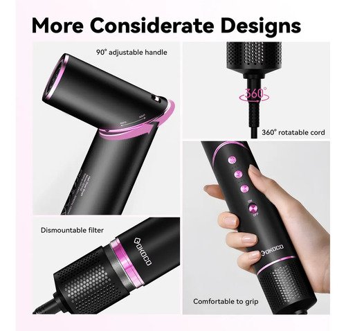 Secador De Cabelo Gokoco Com 7 Em 1 Escova Hot Air Styler Cor Palha