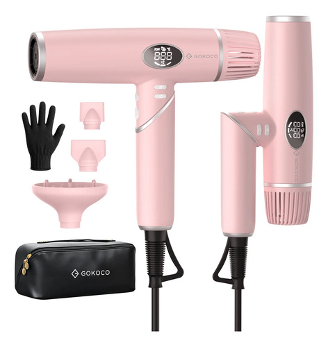 Secador de cabelo gokoco gd045 1500w portatil dobravel