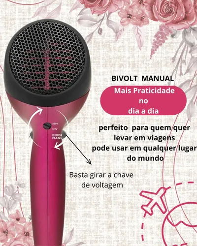 Secador De Cabelo Philco Bivolt Ions Turmaline Mais Brilho