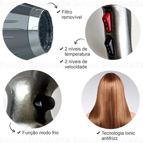 Secador de Cabelo Profissional Lizze Extreme
