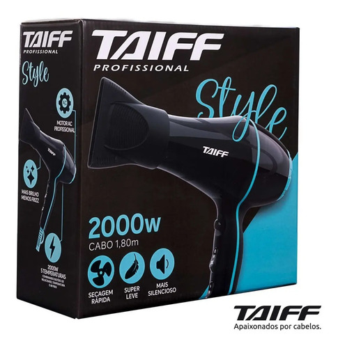 Secador De Cabelo Stylle Profissional Motor Ac 2000w Taiff Preto