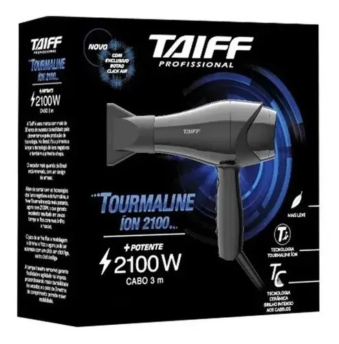 Secador de cabelo Taiff Elegance Tourmaline Íon preto