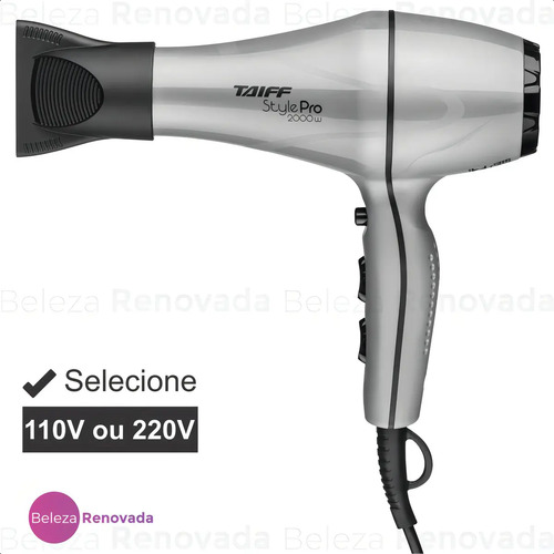 Secador De Cabelo Taiff Style Pro 5 Temperaturas 2000w