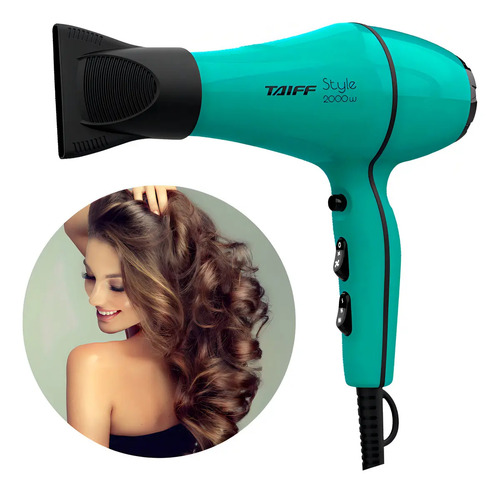 Secador de cabelos leve ergonomico e potente cor azul tiffan