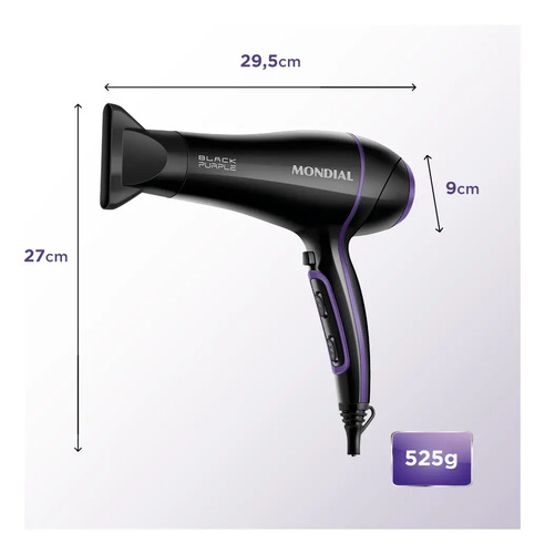 Secador de Cabelos Mondial Preto 2000W SCN-01