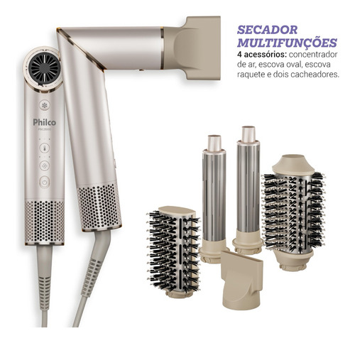 Secador de cabelos philco psc3500 4 em 1 dobravel motor bldc 1