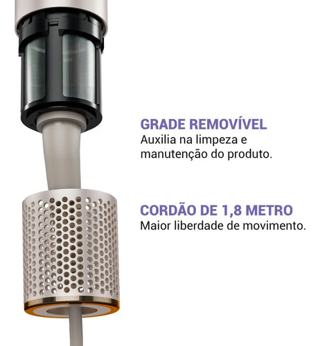 Secador De Cabelos Philco PSC3500 4 Em 1 dobrável Motor BLDC Prateado