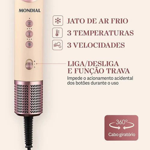 Secador Multifuncional 5 Em 1 Mondial Sm-01-bldc-cp
