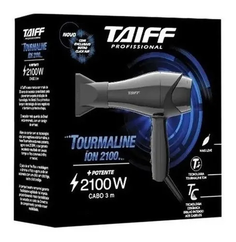 Secador taiff tourmaline ion 2100w alta performance preto