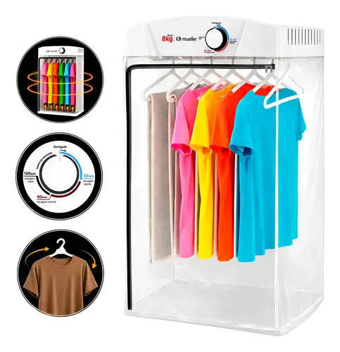 Secadora de roupas mueller sun 8kg de parede com timer