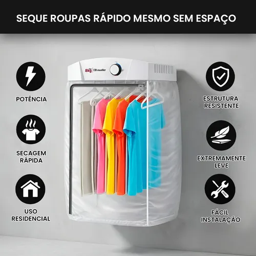 Secadora De Roupas Mueller Sun 8kg De Parede Com Timer