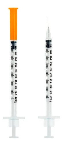 Seringa Insulina C Agulha Fixa 0,5ml 0,25mm X 6mm 31g 100un