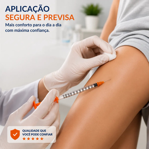 Seringas Insulina 1ml 100ui Agulha Fixa 6x0,25 100 Unidades