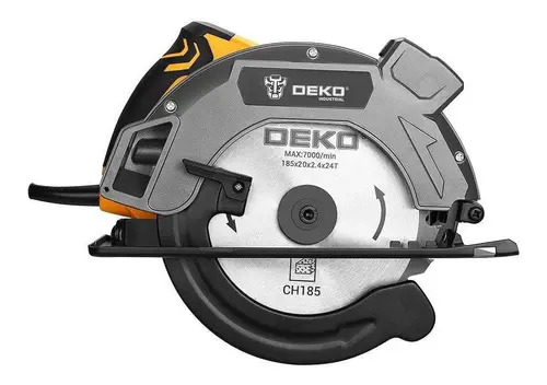Serra Circular Deko 1600W 220V 185mm Laser Cortes Precisos Madeira