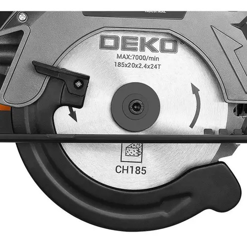 Serra Circular Deko 1600W 220V 185mm Laser Cortes Precisos Madeira