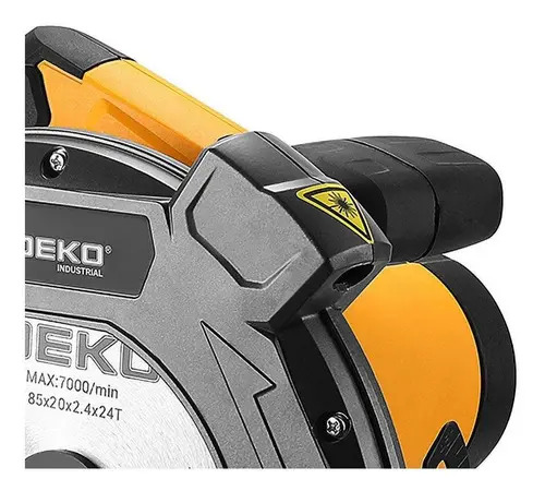Serra Circular Deko 1600W 220V 185mm Laser Cortes Precisos Madeira